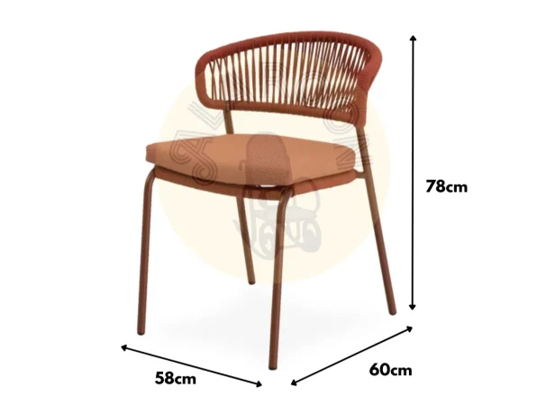 Silla de Exterior Palmira Terracota 58x60x78 Cm – Somcasa (4)