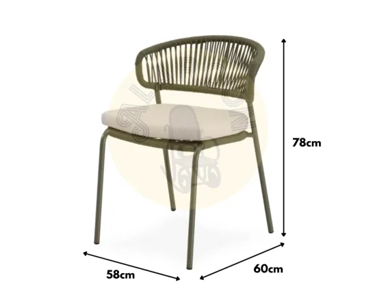 Silla de Exterior Palmira Verde 58x60x78 Cm – Somcasa (3)