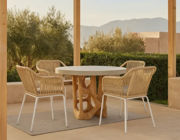 Silla de Exterior Penny BeigeBlanco 59x61x79 Cm – Somcasa (1)