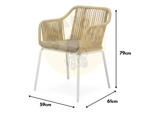 Silla de Exterior Penny BeigeBlanco 59x61x79 Cm – Somcasa (4)