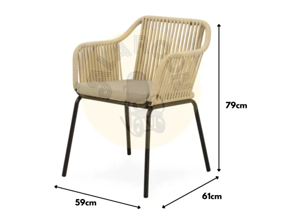 Silla de Exterior Penny BeigeNegro 59x61x79 Cm – Somcasa (2)