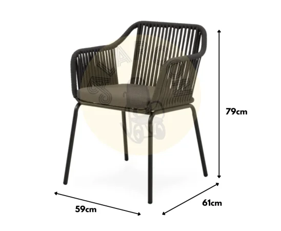 Silla de Exterior Penny GrisNegro 59x61x79 Cm – Somcasa (2)