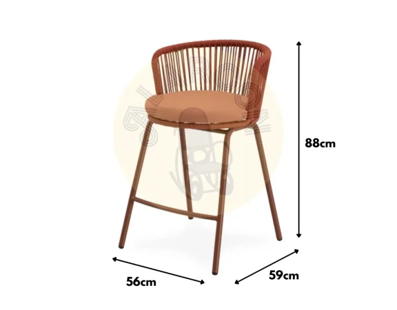 Silla de Exterior Pierre Terracota 56x59x88 Cm – Somcasa (2)