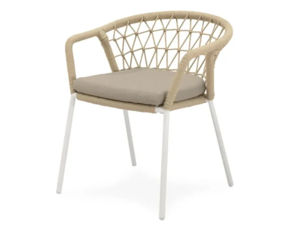 Silla de Exterior Solene BeigeBlanco 64x64x74 Cm – Somcasa (2)