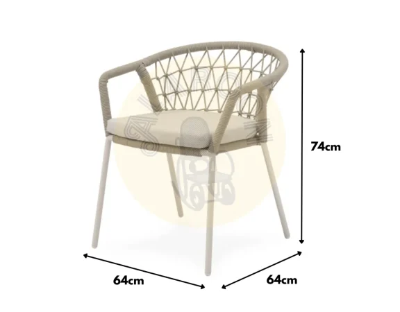 Silla de Exterior Solene BeigeBlanco 64x64x74 Cm – Somcasa (2)