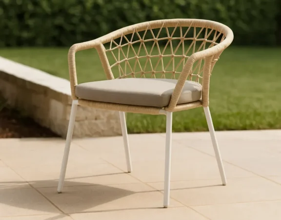 Silla de Exterior Solene BeigeBlanco 64x64x74 Cm – Somcasa (3)