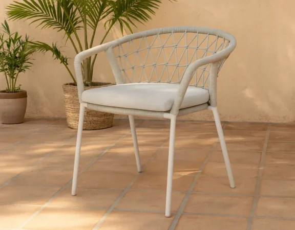 Silla de Exterior Solene BeigeBlanco 64x64x74 Cm – Somcasa (3)