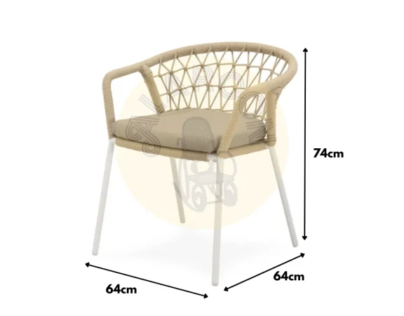 Silla de Exterior Solene BeigeBlanco 64x64x74 Cm – Somcasa (4)
