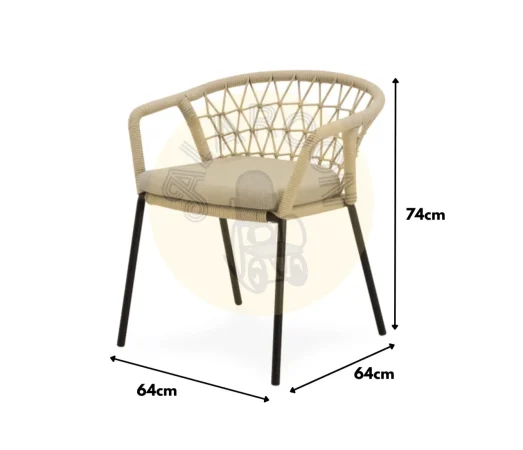 Silla de Exterior Solene BeigeNegro 64x64x74 Cm – Somcasa (4)