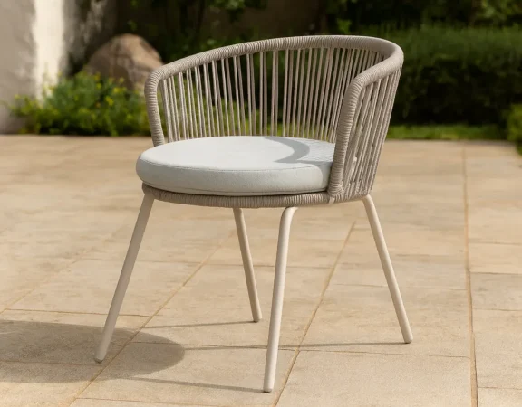 Silla de Exterior Vilma BeigeBlanco 56x55x74 Cm – Somcasa (2)