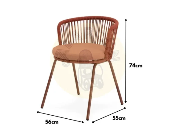 Silla de Exterior Vilma Terracota 56x55x74 Cm – Somcasa (3)