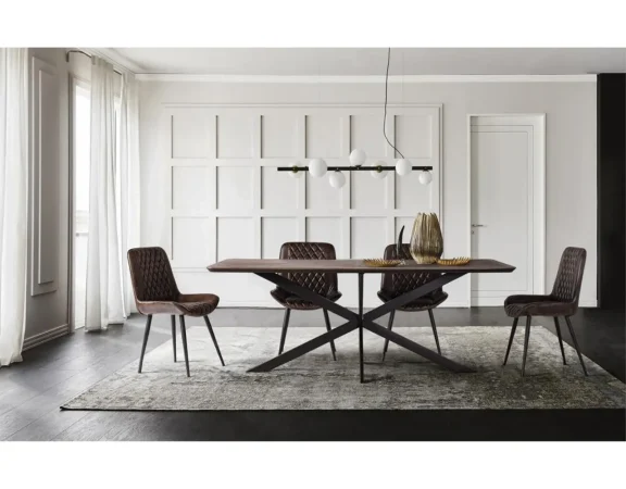 Silla de Piel y Hierro Gris 53x53x90 Cm - Giner y Colomer (2)