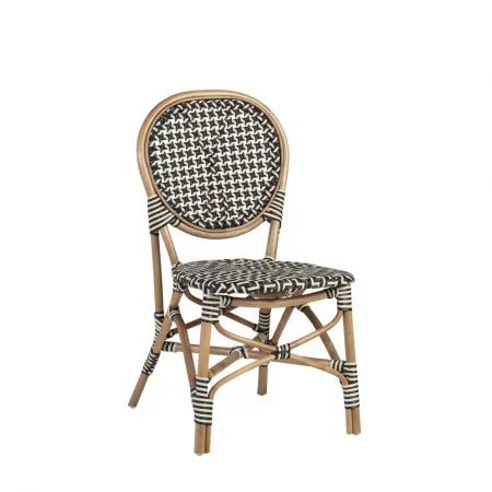 Silla de Ratán y Plástico en Color Negro 52x56x92 Cm - Moycor (1)