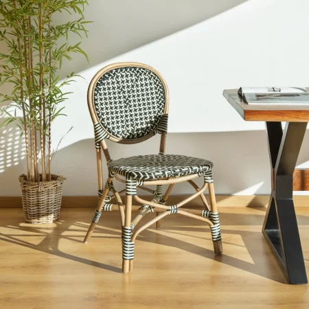 Silla de Ratán y Plástico en Color Negro 52x56x92 Cm - Moycor (6)