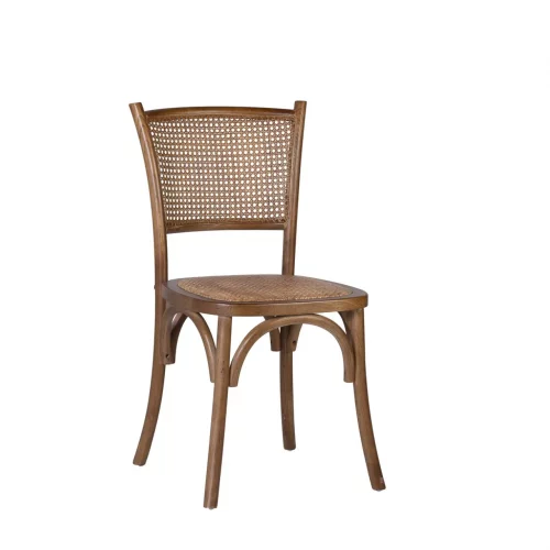 Silla en Madera de Roble con Asiento y Respaldo de Rejilla 45x42x89 Cm - Moycor (1)