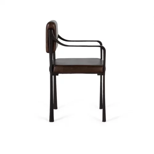 Sillas Tapizadas en Piel Marrón y Tacos Antideslizante 50x50x86 Cm - Giner y Colomer (1)