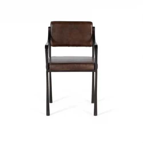 Sillas Tapizadas en Piel Marrón y Tacos Antideslizante 50x50x86 Cm - Giner y Colomer (2)