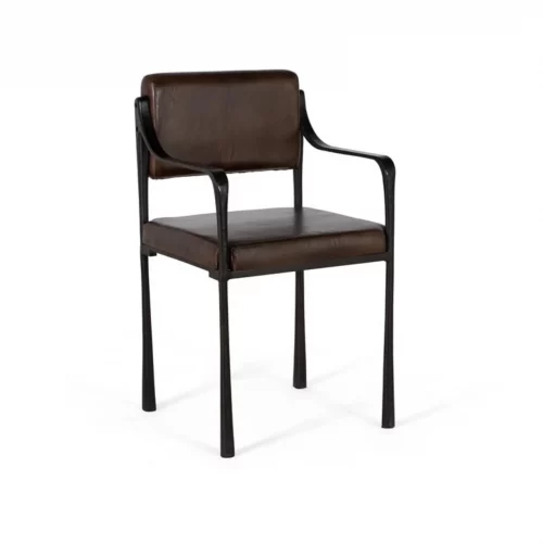 Sillas Tapizadas en Piel Marrón y Tacos Antideslizante 50x50x86 Cm - Giner y Colomer (5)