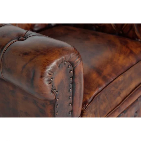 Sillón Chéster Piel Color Marrón 96x82x76 Cm - Giner y Colomer (3)