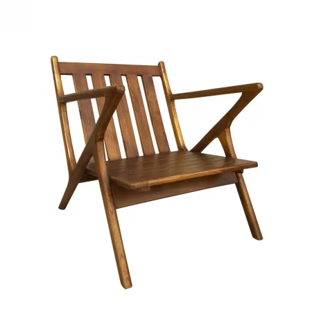 Sillón Natural Madera Teka Con Cojín Piel 65x75x75 Cm - Moycor (8)