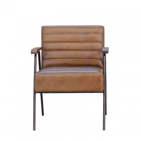 Sillón New Boston de Piel y Hierro Apoyadores de Madera de Mango - Moycor (3)