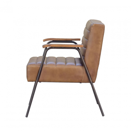 Sillón New Boston de Piel y Hierro Apoyadores de Madera de Mango - Moycor (4)