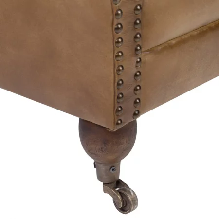Sillón Orejero Boston de Piel Marrón 65x72x80 Cm - Moycor (3)