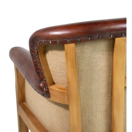 Sillón Orejero Piel y Teka 80x75x79 Cm - Moycor (2)
