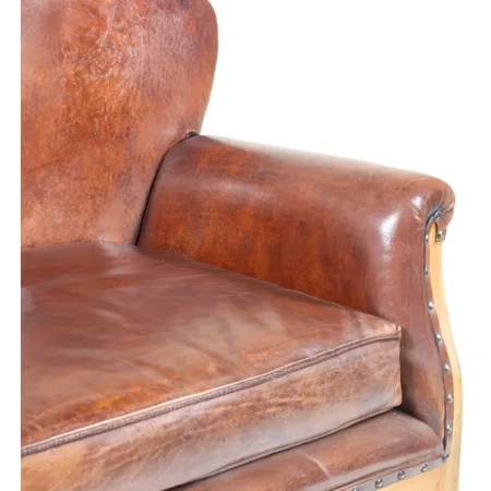 Sillón Orejero Piel y Teka 80x75x79 Cm - Moycor (3)