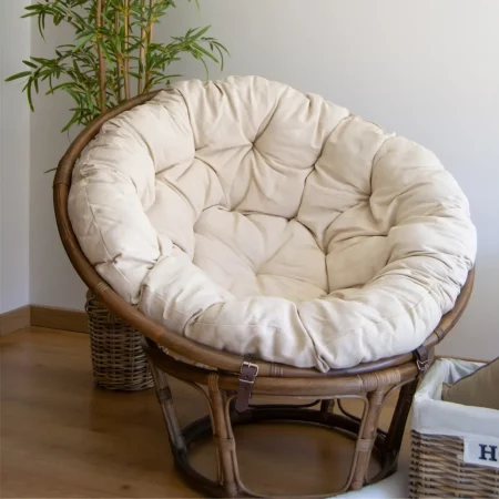Sillón Papasan de Ratán con Cojín 100x100x75 Cm - Moycor (5)