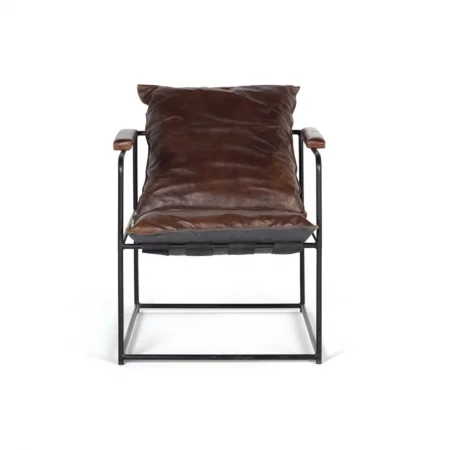 Sillón Piel Estructura Metal 63x82x76 Cm - Giner y Colomer (4)
