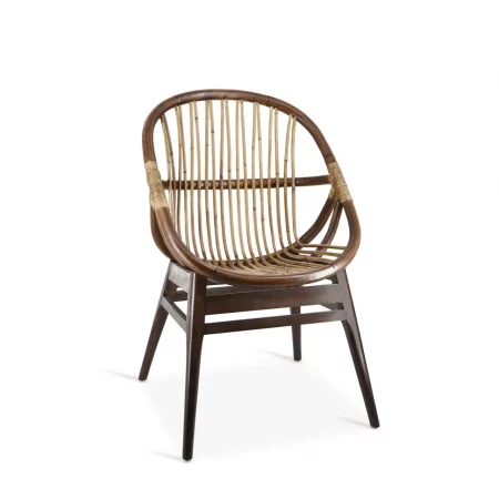 Sillón Rattan Ovalado de Madera de Mindi y Ratán - Moycor (1)