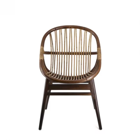 Sillón Rattan Ovalado de Madera de Mindi y Ratán - Moycor (2)
