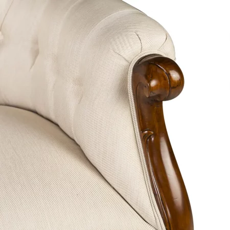 Sillón Tapizado GrandFather Honey Madera Caoba Colección Vintage 76x75x107 Cm - Moycor (6)