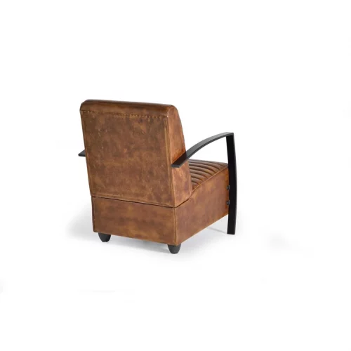Sillón Tapizado Piel Vacuno Patas Metal 75x82x82 Cm - Giner y Colomer (2)