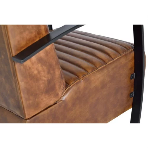 Sillón Tapizado Piel Vacuno Patas Metal 75x82x82 Cm - Giner y Colomer (6)