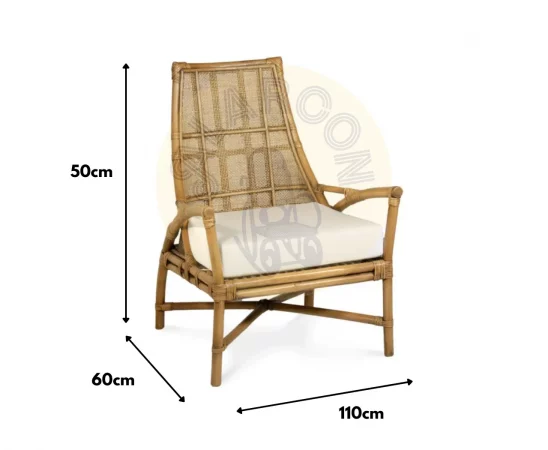 Sillón Yucatan cob Cojin de Ratan y Poliester - 67x65x95 Cm (7)