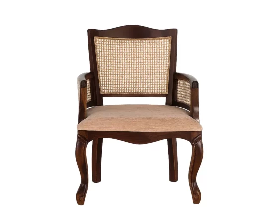 Sillón clásico de madera de acacia con rejilla y asiento tapizado 88x64x60 cm-MOVIL (1)