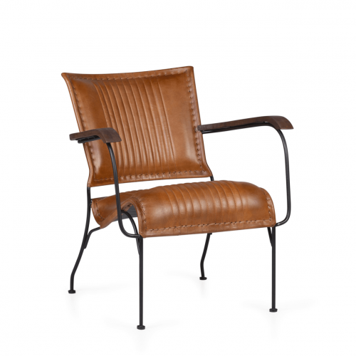 Sillón de Piel Estilo Industrial Modelo Boston 68x76x75 Cm - Moycor (1)