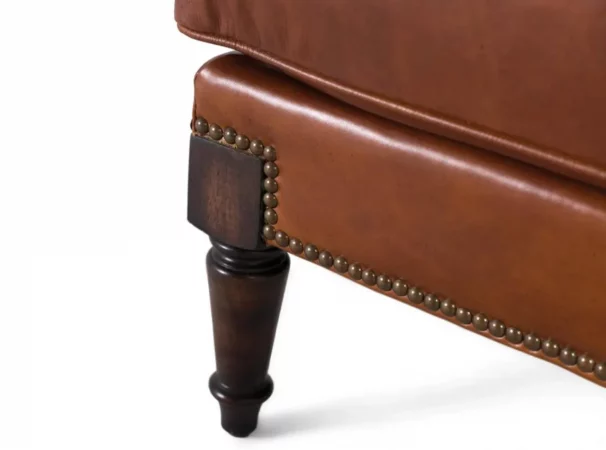 Sillon de Piel Marron 82x94x88 Cm - Giner y Colomer (2)