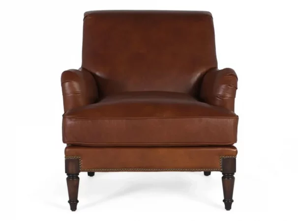 Sillon de Piel Marron 82x94x88 Cm - Giner y Colomer (3)