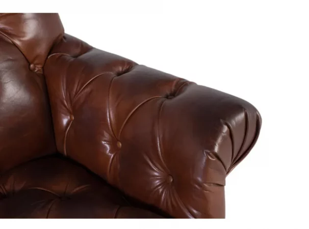 Sillon de Piel Marron 92x99x94 Cm - Giner y Colomer (1)