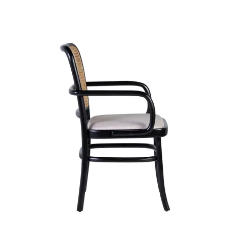 Sillón en Madera de Teka en Color Negro Tapizado 56x59x87 Cm - Moycor (3)