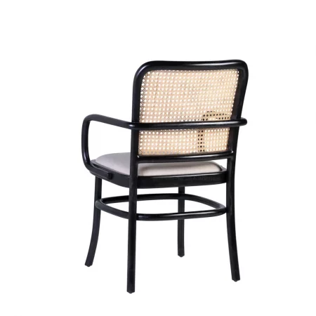 Sillón en Madera de Teka en Color Negro Tapizado 56x59x87 Cm - Moycor (4)