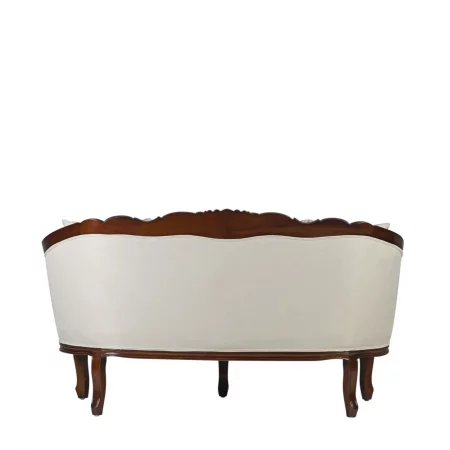 Sofá 2 Plazas Tapizado cCojines Mod. Louis Honey Madera Caoba Colección Vintage 160x75x90 Cm - Moycor (2)