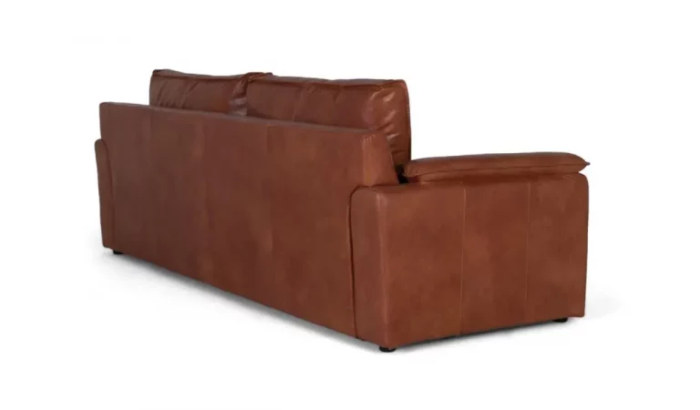 Sofá 3 Plazas de Piel Marron 227x95x85 Cm - Giner y Colomer (4)