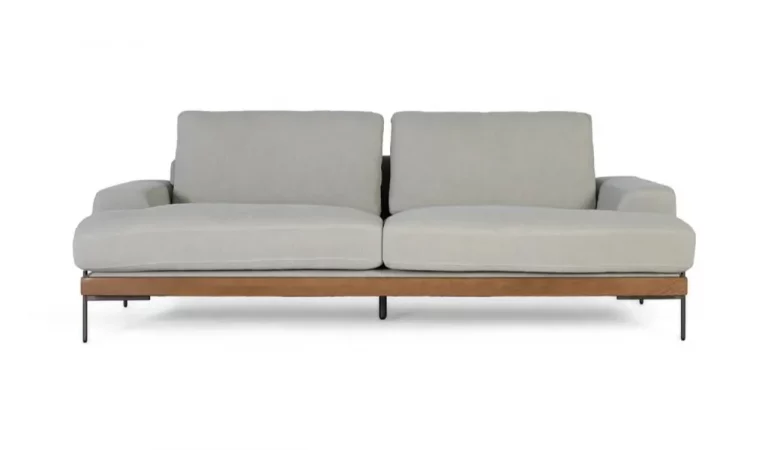 Sofá 3 Plazas en Tela de Lino 225x89x80 Cm - Giner y Colomer (2)