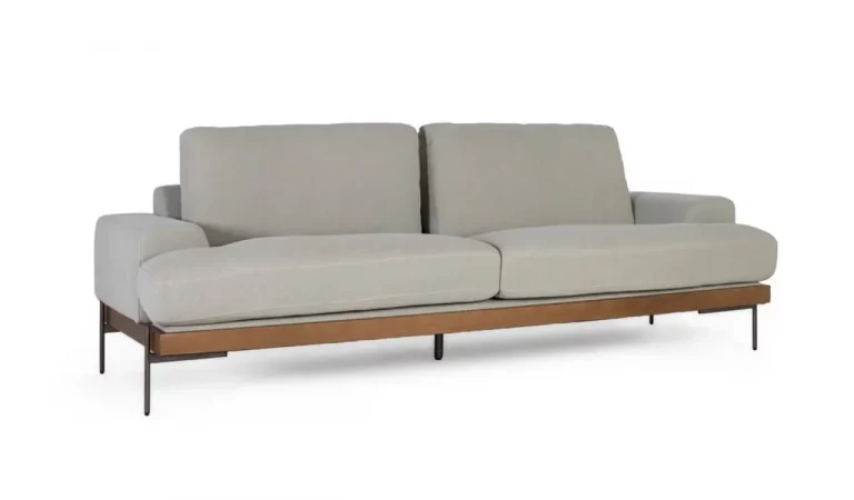 Sofá 3 Plazas en Tela de Lino 225x89x80 Cm - Giner y Colomer (6)