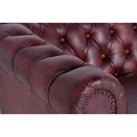 Sofá Chéster 3 Plazas Piel Color Marrón 200x85x76 Cm - Giner y Colomer (3)