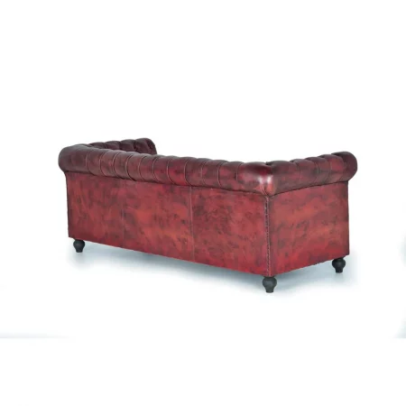 Sofá Chéster 3 Plazas Piel Color Marrón 200x85x76 Cm - Giner y Colomer (6)